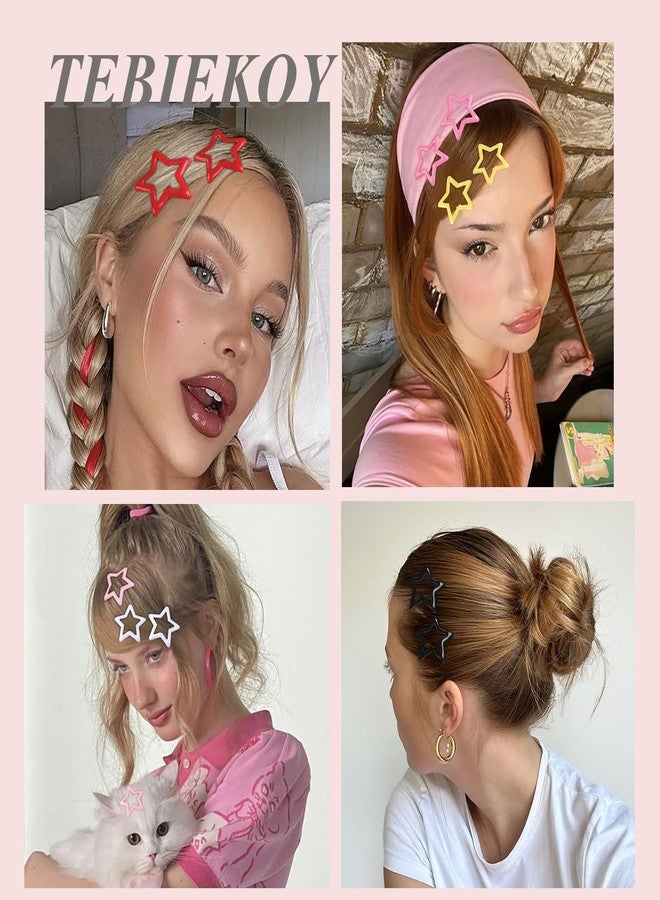 TEBIEKOY 80Pcs Y2K Star Hair Clips - Colorful Metal Snap Hair Barrettes for Women Girls Non-Slip Cute Star Hair Accessories for Daily Party - Image 5